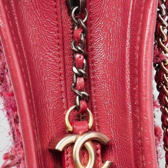 Chanel Pink Tweed and Leather Small Gabrielle Hobo Bag - Picture 6 of 10